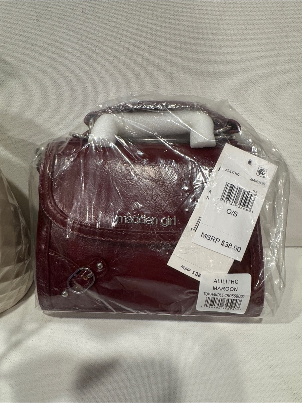 NWT Madden Girl Maroon Top Handle Crossbody Bag